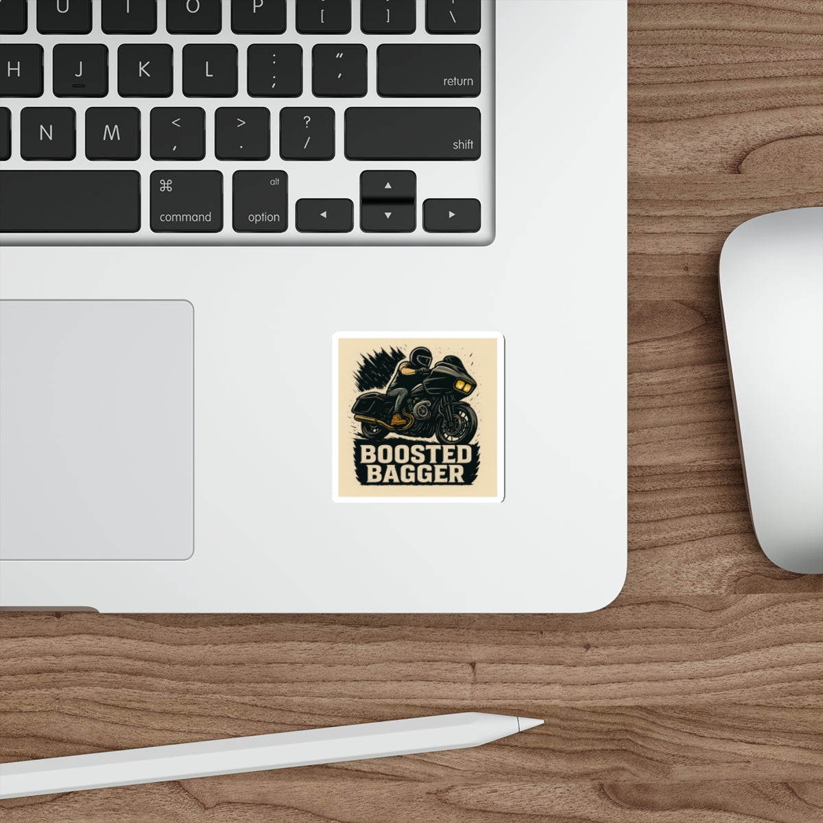 Bagger Racing Decals Boosted Bagger OG Motorcycle Sticker — Vintage Rider Die-Cut Decal ...
