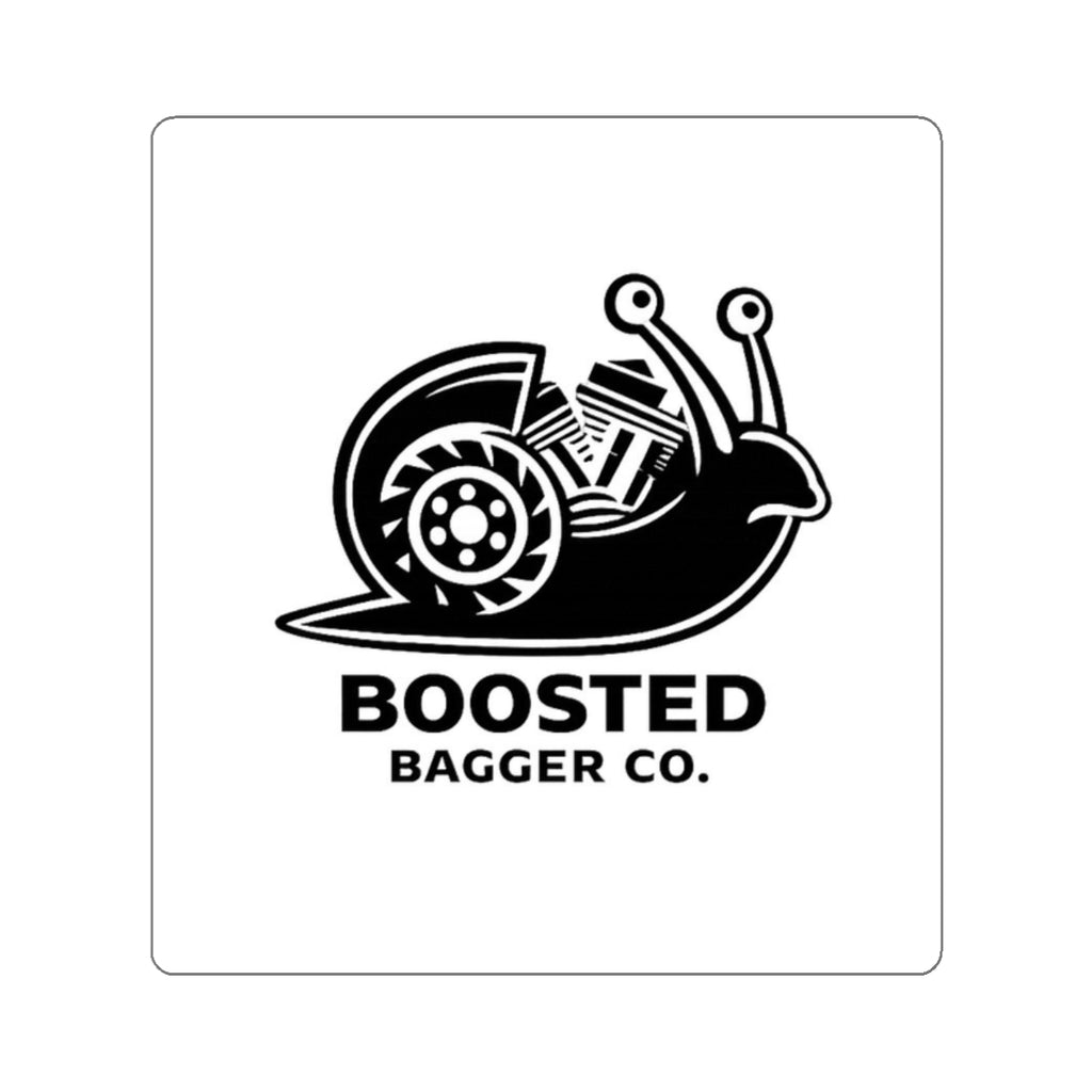 Boosted Bagger Co. Snail Logo Sticker — Die-Cut Motorcycle Emblem