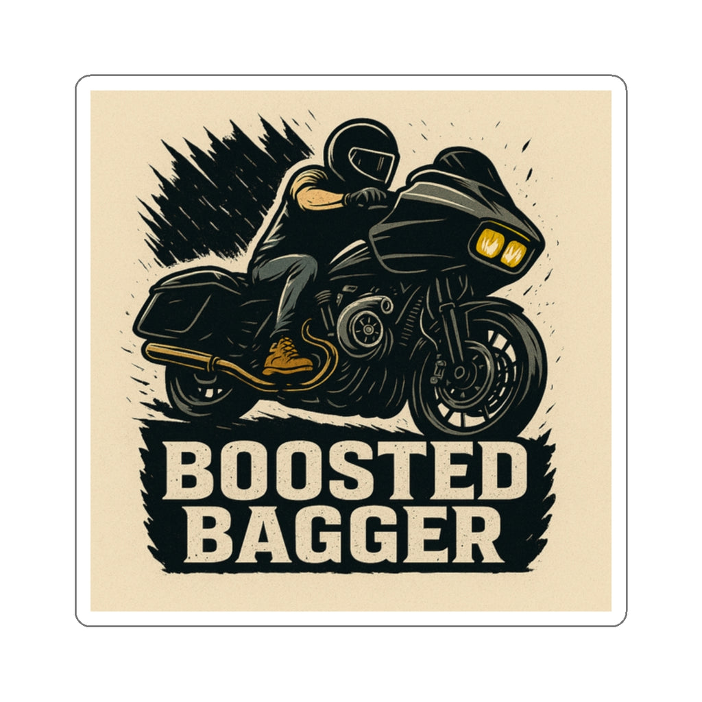 Bagger Racing Decals Boosted Bagger OG Motorcycle Sticker — Vintage Rider Die-Cut Decal ...
